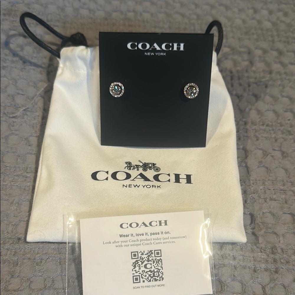 Coach Sparkling Gold Stud Earrings